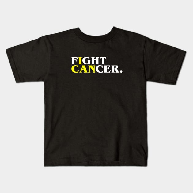 Fight Cancer (I Can), Yellow T-Shirt Kids T-Shirt by joelstetler